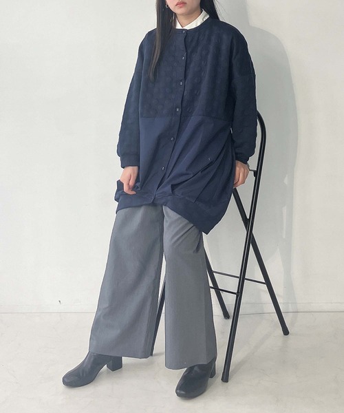 「AS KNOW AS plus」 ニットカーディガン FREE グレー レディース_画像3