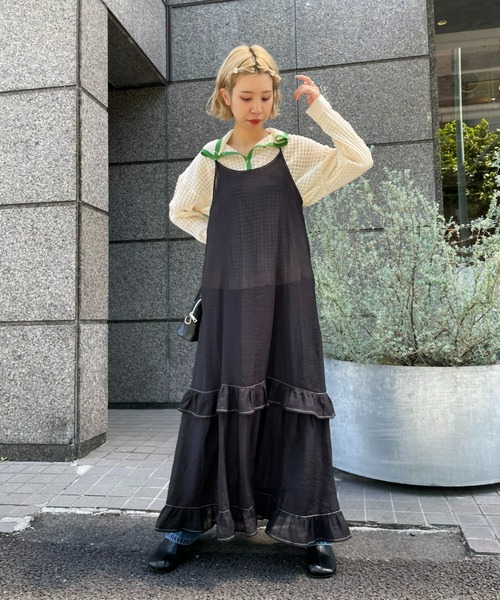 「HELLO.SANFRANCISCO」 キャミソールワンピース FREE グリーン レディース_画像4