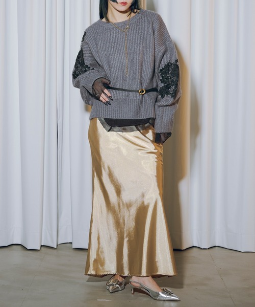 「Ezick」 長袖ニット FREE ブラック レディース_画像5