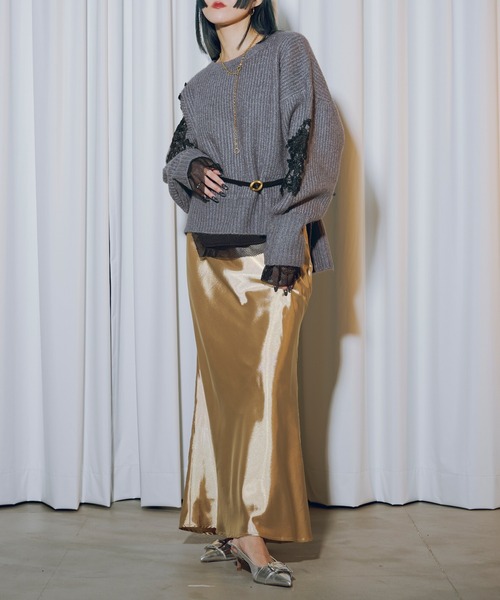 「Ezick」 長袖ニット FREE ブラック レディース_画像7