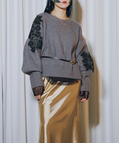 「Ezick」 長袖ニット FREE ブラック レディース_画像8