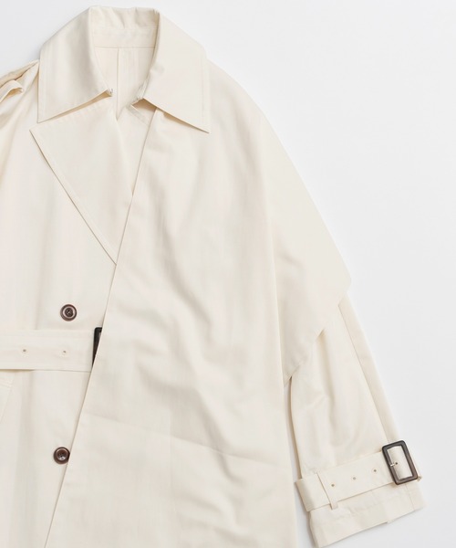 トレンチコート コート Drape Scarf Long Trench Coat/ドレープスカーフロングトレンチコート レディースの画像