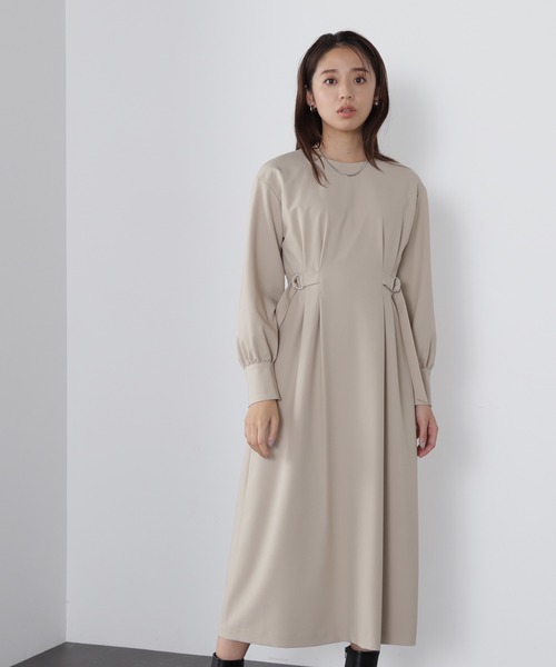 「NATURAL BEAUTY BASIC」 長袖ワンピース MEDIUM ベージュ レディース_画像3