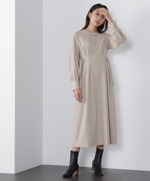 「NATURAL BEAUTY BASIC」 長袖ワンピース MEDIUM ベージュ レディース_画像4
