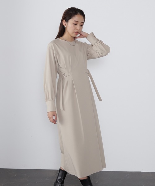 「NATURAL BEAUTY BASIC」 長袖ワンピース MEDIUM ベージュ レディース_画像6