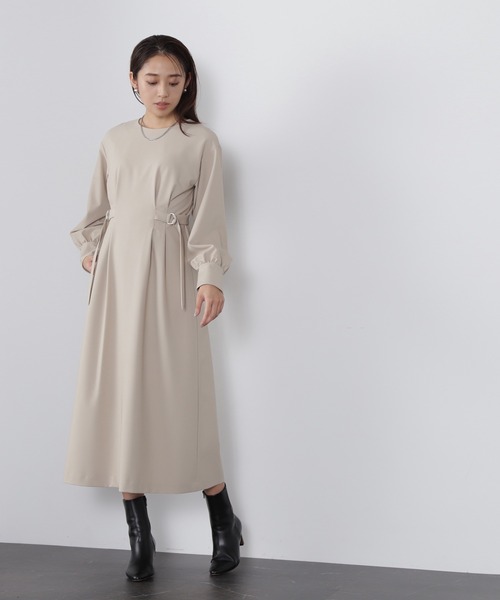 「NATURAL BEAUTY BASIC」 長袖ワンピース MEDIUM ベージュ レディース_画像7