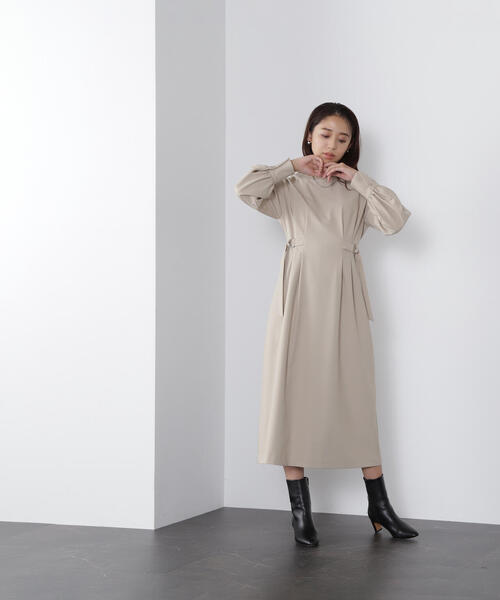 「NATURAL BEAUTY BASIC」 長袖ワンピース MEDIUM ベージュ レディース_画像9