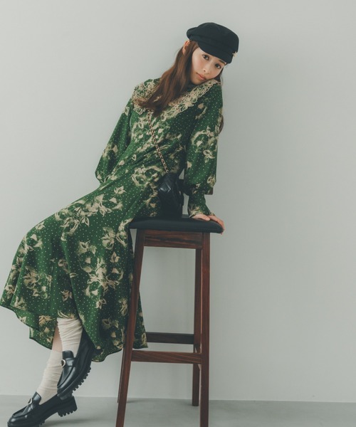 SNIDEL（スナイデル） 長袖ワンピース 00 グリーン レディース