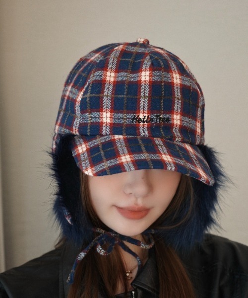 キャップ 帽子 チェック柄フライトキャップ レディース : ZOZOTOWN