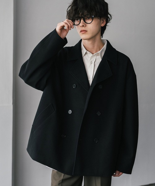 Rocky Monroe（ロッキーモンロー） ピーコート L ブラック メンズ