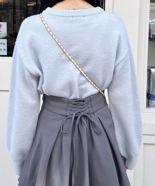 INGNI（イング） ニット セーター リボン×ビジューもちもちニット