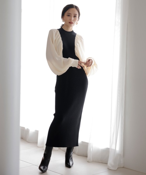 anuans（アニュアンス） ドッキングワンピース FREE ブラック