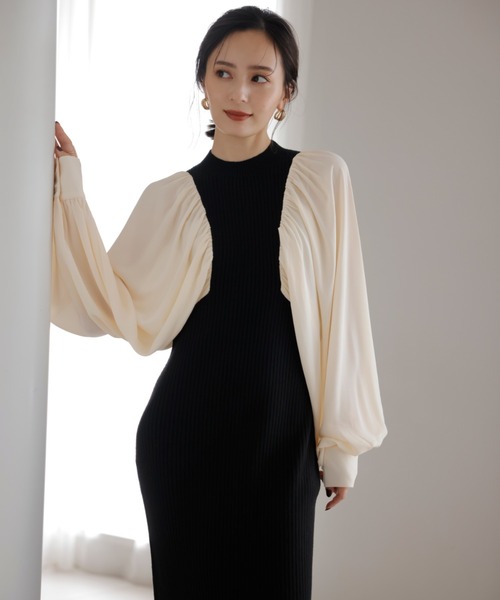 新品未使用‼️anuans アニュアンス超人気✨ドッキングワンピース✨ブラック　M anuans（アニュアンス） ドッキングワンピース FREE ブラック