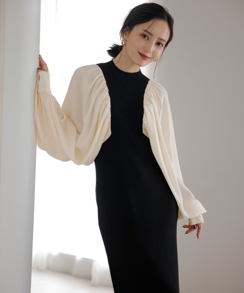 anuans（アニュアンス） ドッキングワンピース FREE ブラック