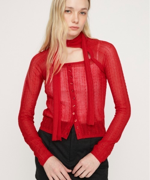 SLY（スライ） ニット セーター TIE RIBBON KNIT TOPS タイリボン