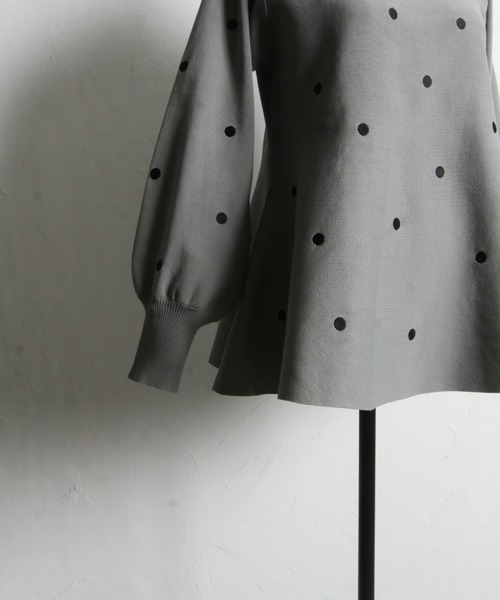 「&. NOSTALGIA」 長袖ニット FREE グレー レディース_画像8