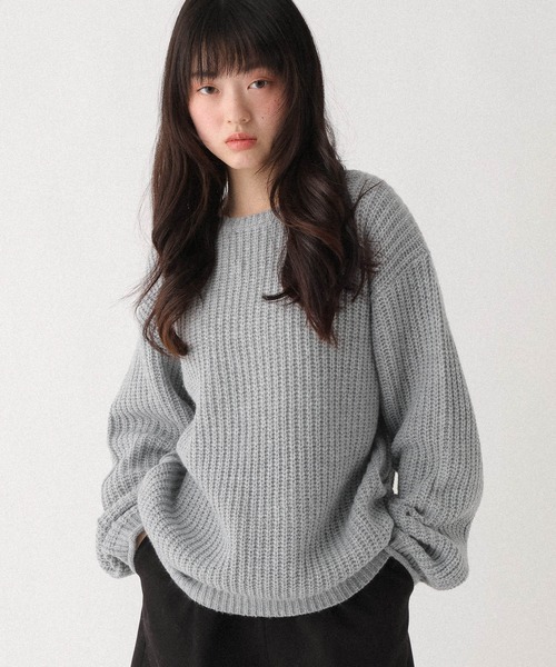 Heather（ヘザー） ニット セーター ベロアリボンチュニックニット