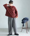 tシャツ 焼き林檎のボーダープルオーバー レディースの詳細画像3