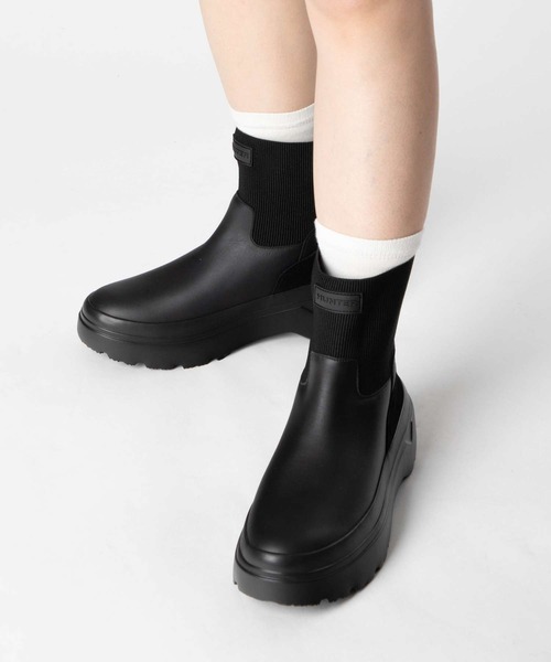 HUNTER ブラックレインブーツ UK 9 EU43 ハンター HUNTER（ハンター） レインブーツ WFS2020RMA : FLISCO byタイガース