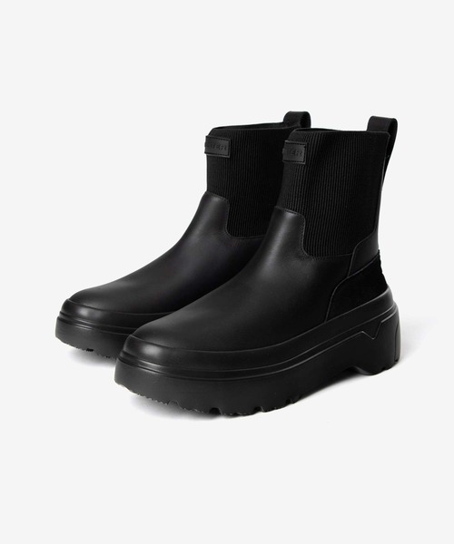 ハンター　レインブーツ チェルシー プラットフォーム 24cm 黒 HUNTER（ハンター） 長靴 レインブーツ HUNTER EXPLORER CHELSEA