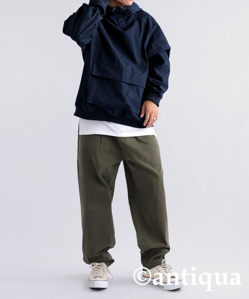 「antiqua」 プルオーバーパーカー FREE インディゴブルー レディース_画像9