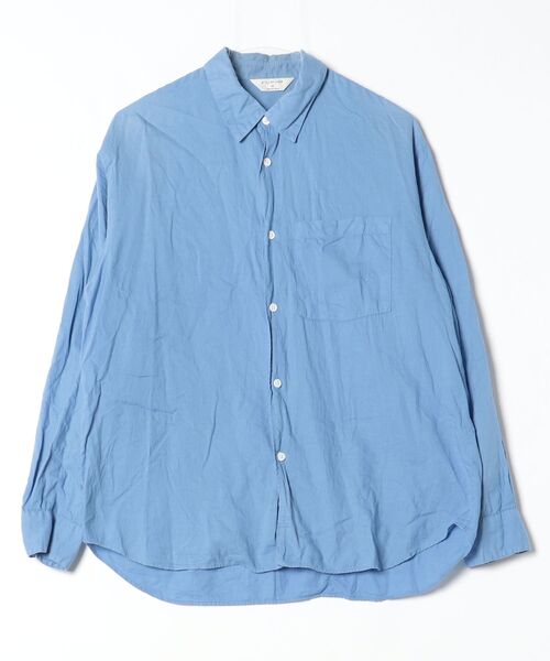 ライトブルー 長袖プルオーバーシャツ STILL BY HAND（スティルバイハンド） 長袖シャツ 46 ブルー メンズ