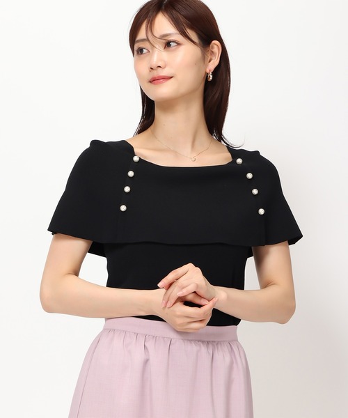 「MISCH MASCH」 ノースリーブニット フリ- ピンク レディース_画像3