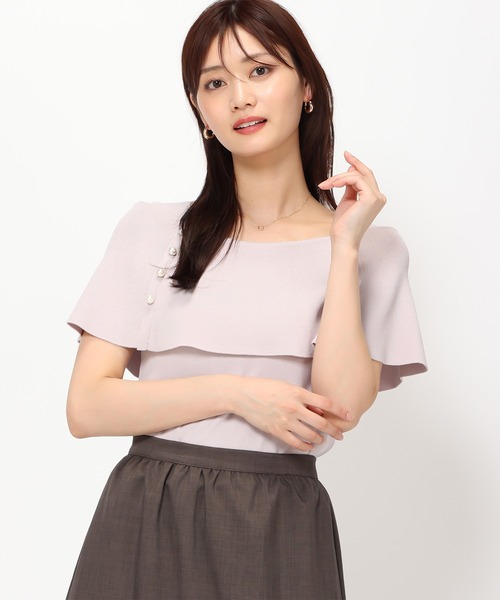 「MISCH MASCH」 ノースリーブニット フリ- ピンク レディース_画像5