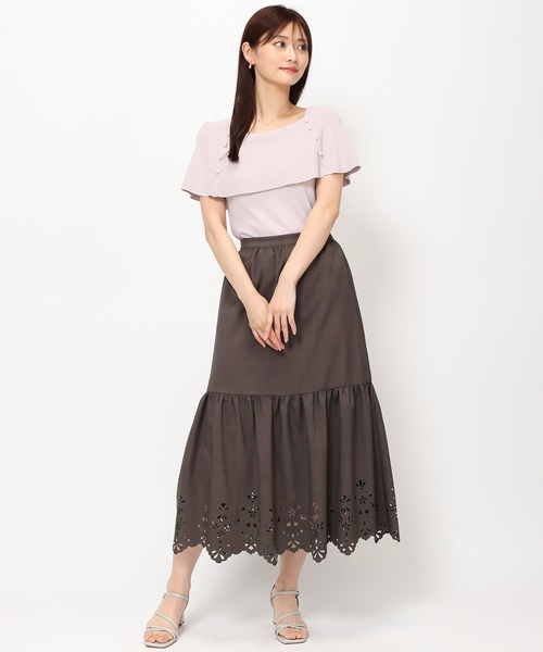 「MISCH MASCH」 ノースリーブニット フリ- ピンク レディース_画像7