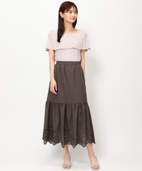 「MISCH MASCH」 ノースリーブニット フリ- ピンク レディース_画像8