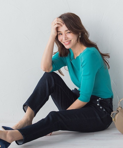 「Viaggio Blu」 スキニーパンツ SS ネイビー レディースの画像4