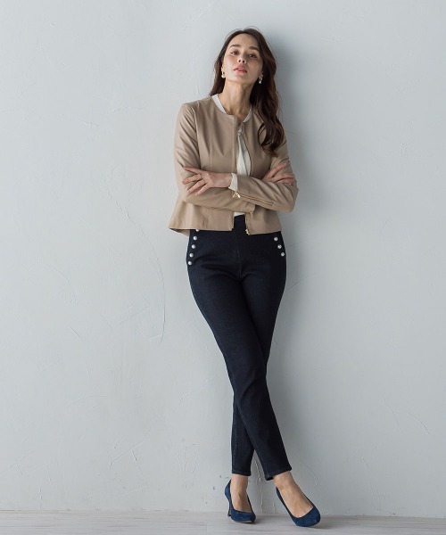 「Viaggio Blu」 スキニーパンツ SS ネイビー レディースの画像6