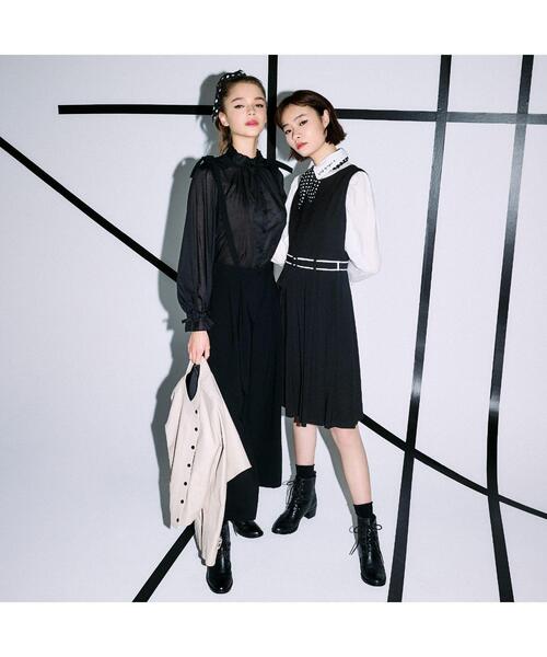 To b. by agnes 「To b.」 ノースリーブワンピース 38 ブラック 