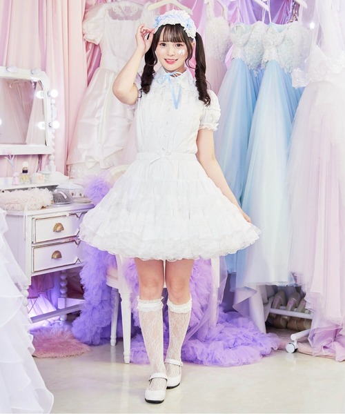BODYLINE スカート ミディ丈ボリューミーレースパニエ : ZOZOTOWN