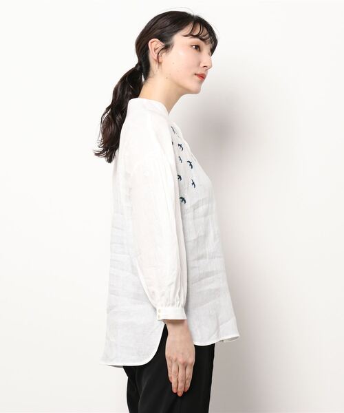 「haupia」 長袖ブラウス MEDIUM ネイビー レディース_画像5