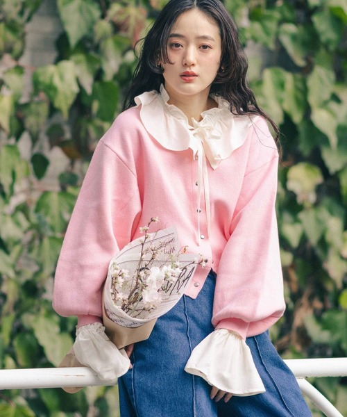 RAGEBLUE（レイジブルー） カーディガン 「Bloomy Yarn Knit」コットン