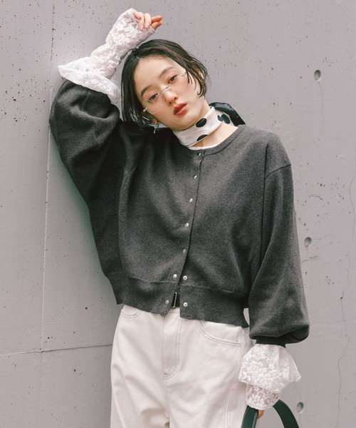 RAGEBLUE（レイジブルー） カーディガン 「Bloomy Yarn Knit」コットン