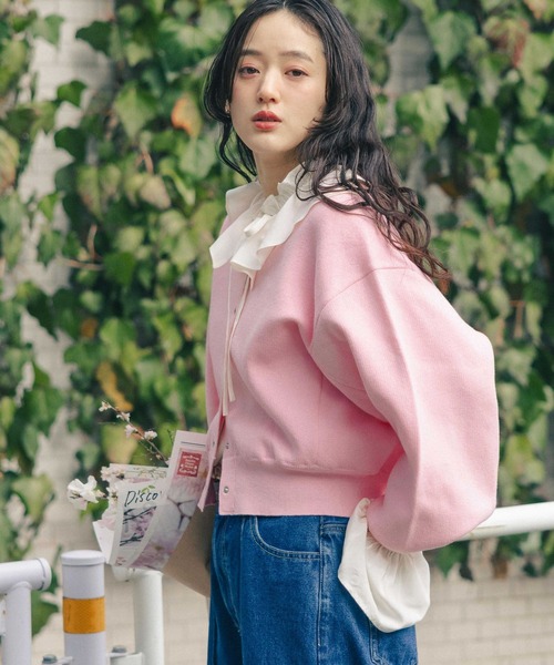 RAGEBLUE（レイジブルー） カーディガン 「Bloomy Yarn Knit」コットン