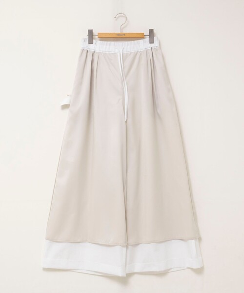 ワイドパンツ パンツ 「新色追加/一部WEB限定サイズあり」ウォッシャブルエクセルテックタンブラー2タックワイドパンツ レディースの画像