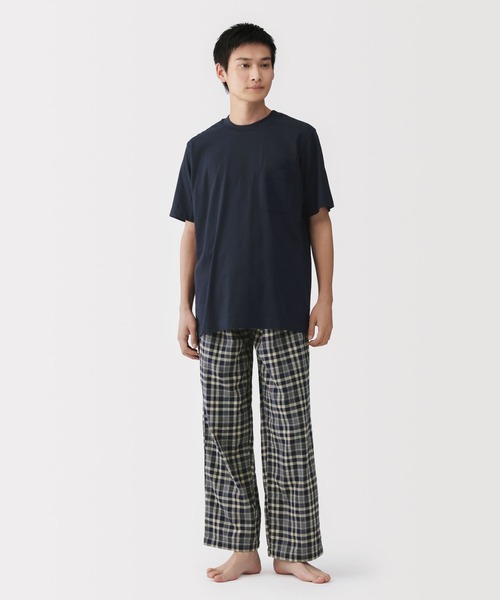 新品 2着セット　無印良品　パジャマ 無印良品（MUJI） パジャマ 紳士 二重ガーゼ 半袖ルームウェアセット