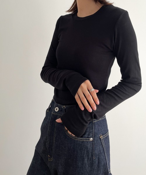 「CANAL JEAN」 「El mar」長袖カットソー ONE SIZE ブラウン レディース_画像2