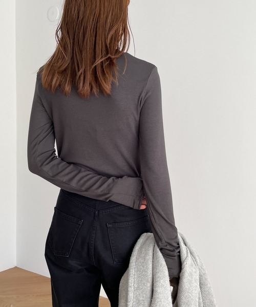 「CANAL JEAN」 「El mar」長袖カットソー ONE SIZE ブラウン レディース_画像4