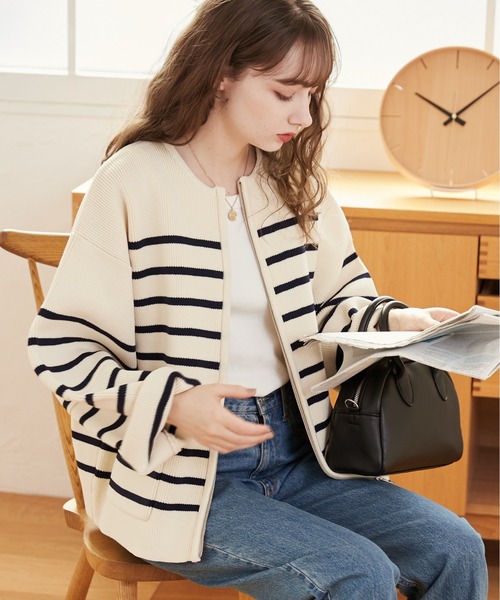 「ANGIE」 ニットカーディガン FREE オレンジ レディース_画像10