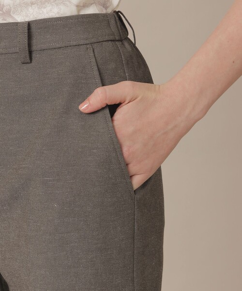 パンツ 「婦人画報4月号掲載」コットンリネンブレンドオックスパンツ レディースの画像