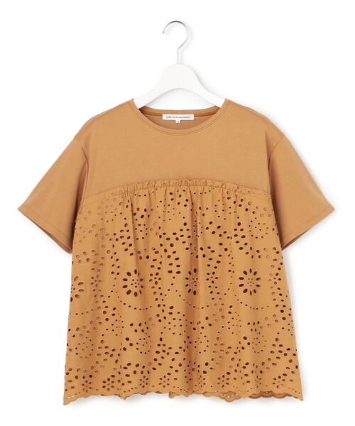 23区（ニジュウサンク） tシャツ 半袖 カットワークエンブロイダリー