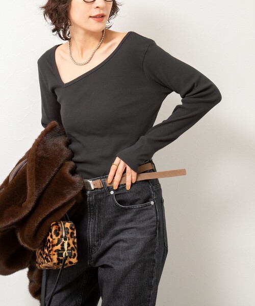 「Rie Miller」 長袖カットソー「NOLLEY’Sコラボ」 38 グレー レディース_画像2