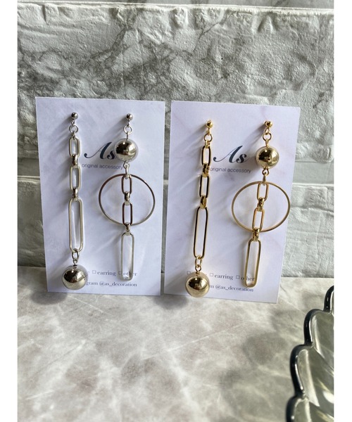 「tone」 ピアス（両耳用） FREE シルバー メンズ_画像3