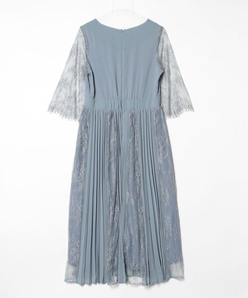 「DRESS PLUS」 7分袖ワンピース X-LARGE ブルーグレー レディース_画像2