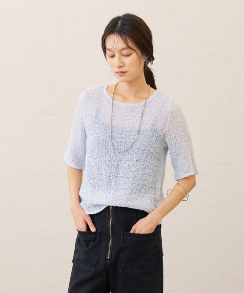tシャツ シャーリングプルオーバー レディースの画像