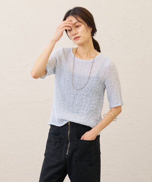 tシャツ シャーリングプルオーバー レディースの画像